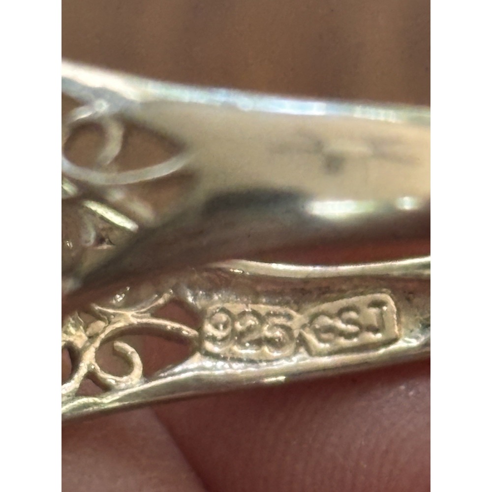 Vintage Heart-Shaped Blue Topaz and Multi Gem Ring in Sterling Silver, Size 9 - Picture 5 of 12